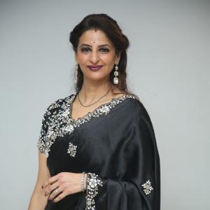 Indrani Davaluri Looks Elegant in Black Saree with Silver Embellishments