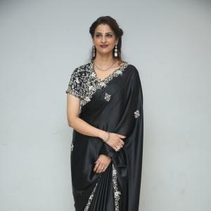 Indrani Davaluri Looks Elegant in Black Saree with Silver Embellishments