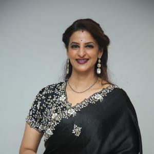 Indrani Davaluri Looks Elegant in Black Saree with Silver Embellishments