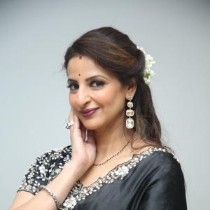Indrani Davaluri Looks Elegant in Black Saree with Silver Embellishments