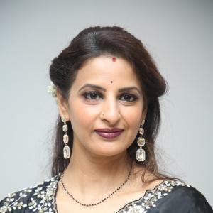 Indrani Davaluri Looks Elegant in Black Saree with Silver Embellishments