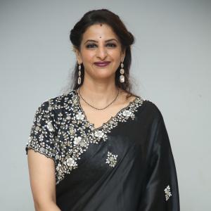 Indrani Davaluri Looks Elegant in Black Saree with Silver Embellishments