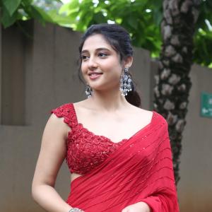 Ritika Nayak Dazzles in Elegant Red Saree with Modern Charm