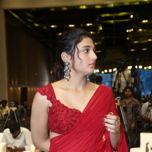 Ritika Nayak Dazzles in Elegant Red Saree with Modern Charm