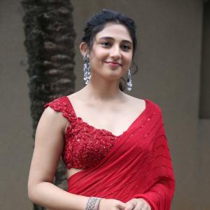 Ritika Nayak Dazzles in Elegant Red Saree with Modern Charm