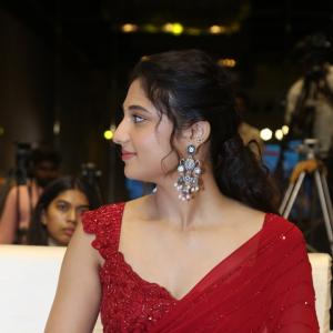 Ritika Nayak Dazzles in Elegant Red Saree with Modern Charm