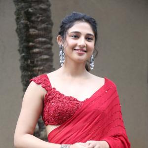 Ritika Nayak Dazzles in Elegant Red Saree with Modern Charm