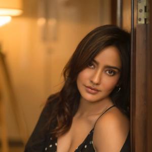 Neha Sharma Looks Elegant in Black Polka Dot Outfit