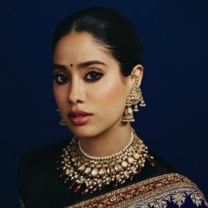 Janhvi Kapoor Radiates Royal Elegance in Blue Saree and Traditional Jewelry