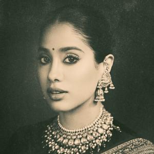 Janhvi Kapoor Radiates Royal Elegance in Blue Saree and Traditional Jewelry