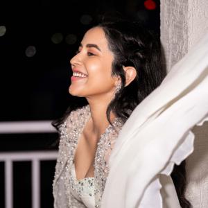 Komalee Prasad Radiates Elegance in White Embellished Outfit