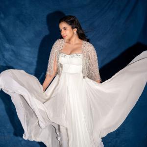 Komalee Prasad Radiates Elegance in White Embellished Outfit