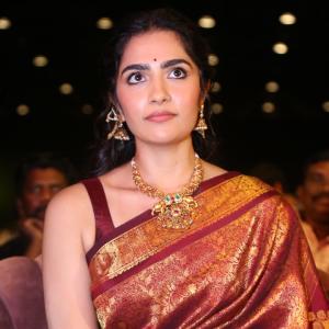 Rukmini Vasanth Shines in Traditional Saree at Film Event