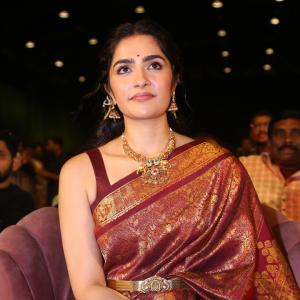 Rukmini Vasanth Shines in Traditional Saree at Film Event
