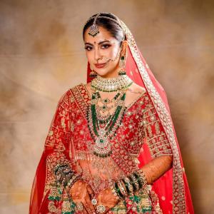 Elegant Indian Bridal Look of Avika Gor in Red Lehenga with Traditional Jewelry