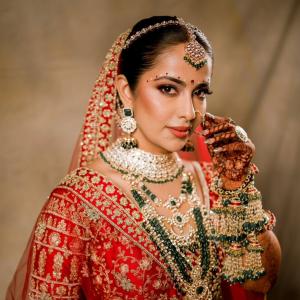 Elegant Indian Bridal Look of Avika Gor in Red Lehenga with Traditional Jewelry
