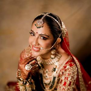 Elegant Indian Bridal Look of Avika Gor in Red Lehenga with Traditional Jewelry