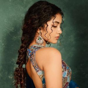 Anupama Parameswaran Stuns in Elegant Blue Floral Embroidered Anarkali