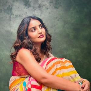 Actress Ananya Nagalla Radiates Elegance in a Vibrant Multicolor Saree