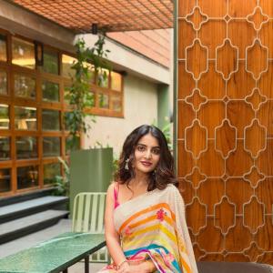 Actress Ananya Nagalla Radiates Elegance in a Vibrant Multicolor Saree