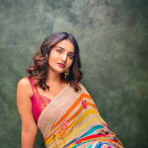 Actress Ananya Nagalla Radiates Elegance in a Vibrant Multicolor Saree