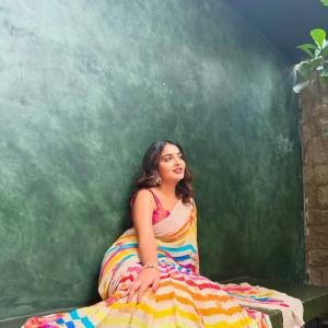 Actress Ananya Nagalla Radiates Elegance in a Vibrant Multicolor Saree