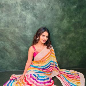 Actress Ananya Nagalla Radiates Elegance in a Vibrant Multicolor Saree