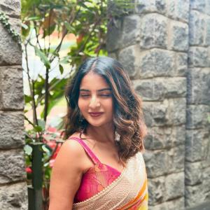 Actress Ananya Nagalla Radiates Elegance in a Vibrant Multicolor Saree