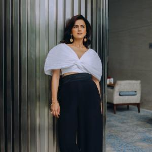 Actress Shraddha Srinath Stuns in Elegant White and Black Ensemble