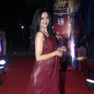 Actress Vimala Raman Exudes Glamour in a Maroon Silk Saree