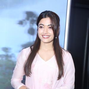 Rashmika Mandanna Shines in Elegant Pink Traditional Outfit at Event