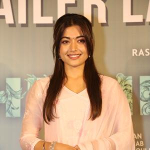 Rashmika Mandanna Shines in Elegant Pink Traditional Outfit at Event