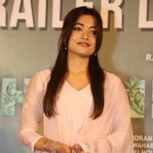 Rashmika Mandanna Shines in Elegant Pink Traditional Outfit at Event