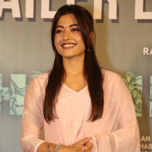 Rashmika Mandanna Shines in Elegant Pink Traditional Outfit at Event