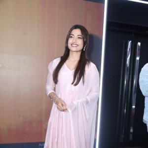 Rashmika Mandanna Shines in Elegant Pink Traditional Outfit at Event