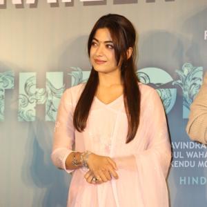 Rashmika Mandanna Shines in Elegant Pink Traditional Outfit at Event