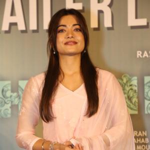 Rashmika Mandanna Shines in Elegant Pink Traditional Outfit at Event