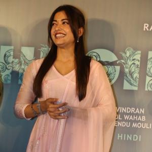 Rashmika Mandanna Shines in Elegant Pink Traditional Outfit at Event