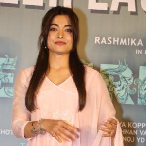 Rashmika Mandanna Shines in Elegant Pink Traditional Outfit at Event