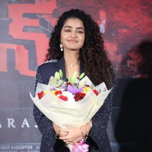 Actress Anupama Parameswaran in Stylish Navy Blue Outfit at Event