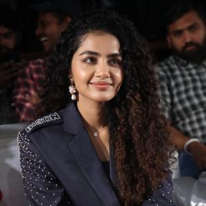 Actress Anupama Parameswaran in Stylish Navy Blue Outfit at Event