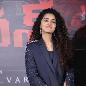 Actress Anupama Parameswaran in Stylish Navy Blue Outfit at Event