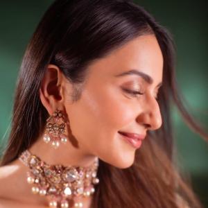 Rakul Preet Singh Dazzles in a Stunning Embellished Lehenga with Regal Elegance