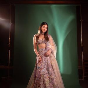 Rakul Preet Singh Dazzles in a Stunning Embellished Lehenga with Regal Elegance