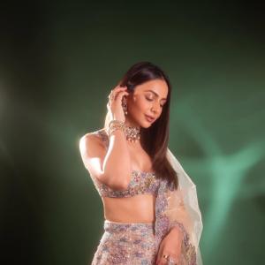 Rakul Preet Singh Dazzles in a Stunning Embellished Lehenga with Regal Elegance