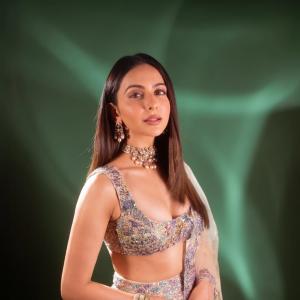 Rakul Preet Singh Dazzles in a Stunning Embellished Lehenga with Regal Elegance