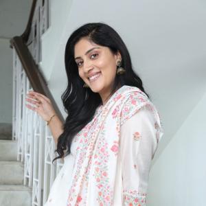 Dhanya Balakrishna Radiates Grace in a Floral White Kurta Look