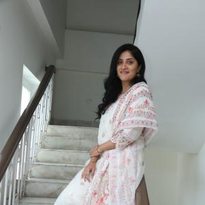 Dhanya Balakrishna Radiates Grace in a Floral White Kurta Look