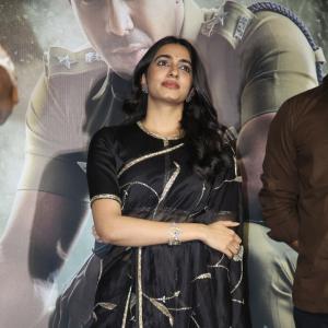 Manasa Chowdary Stuns In Elegant Black Saree With Golden Embroidery At Event