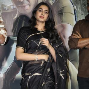 Manasa Chowdary Stuns In Elegant Black Saree With Golden Embroidery At Event
